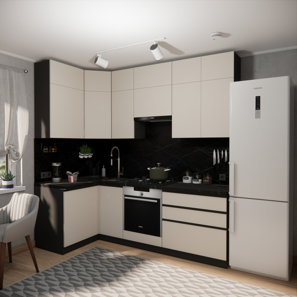 Изображение товара Кухонный гарнитур ВерсоМебель Эко Премиум 1.2x2.4 левая (кашемир/ст. тунис)