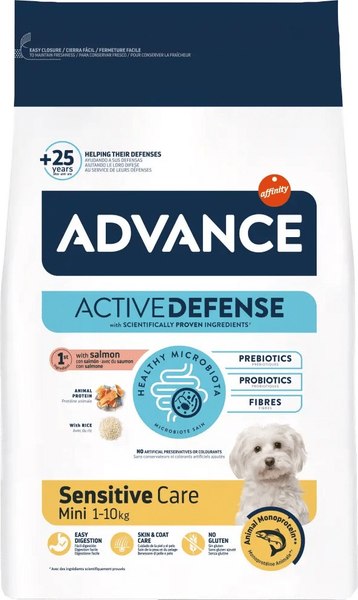 Изображение товара Сухой корм для собак Advance Mini Sensitive с лососем и рисом (7кг)
