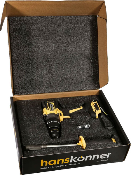 Изображение товара Аккумуляторная дрель-шуруповерт Hanskonner HCD18165BL