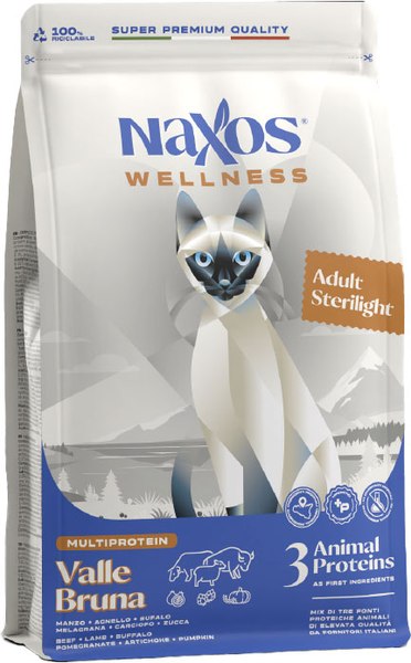 Изображение товара Сухой корм для кошек Adragna Naxos Wellness Adult Стерилайт говядина, ягненок, буйвол (300г)