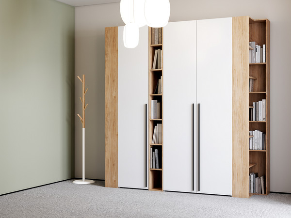 Изображение товара Шкаф-пенал Мебельград Ренн 1-но дверный (дуб натуральный светлый/белый аляска)