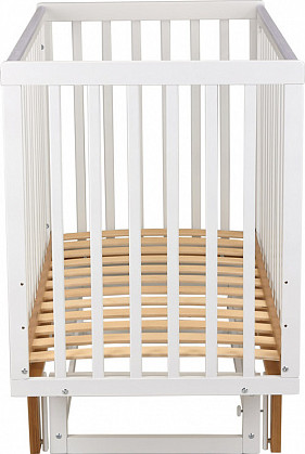 Изображение товара Детская кроватка Polini Kids Simple 341 с маятником / 0003167-26 (белый/дуб кафт золотистый)