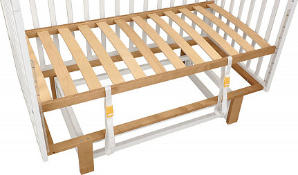 Изображение товара Детская кроватка Polini Kids Simple 341 с маятником / 0003167-26 (белый/дуб кафт золотистый)