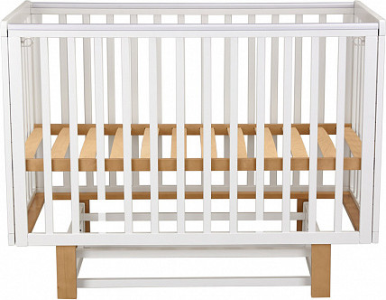 Изображение товара Детская кроватка Polini Kids Simple 341 с маятником / 0003167-26 (белый/дуб кафт золотистый)