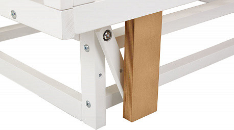 Изображение товара Детская кроватка Polini Kids Simple 341 с маятником / 0003167-26 (белый/дуб кафт золотистый)