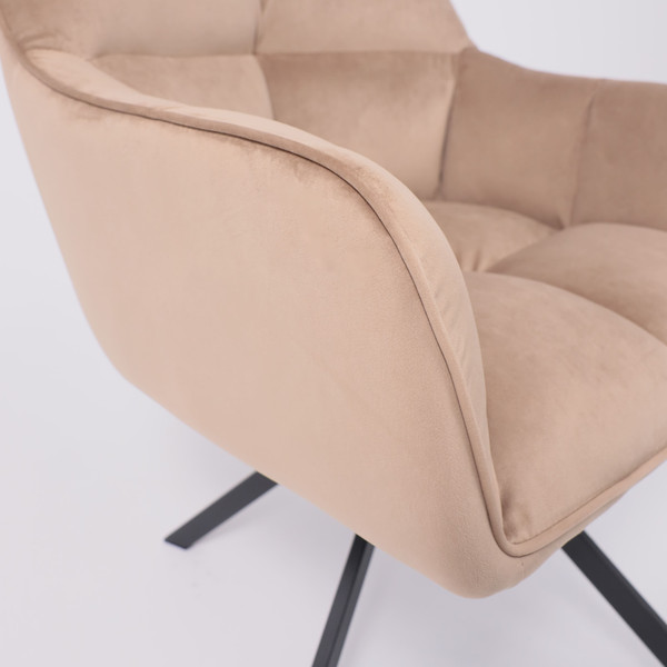 Изображение товара Кресло мягкое AksHome Virginia Поворотное (велюр капучино HCJ-11/черный)