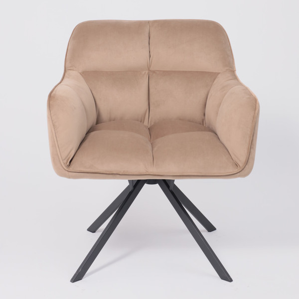 Изображение товара Кресло мягкое AksHome Virginia Поворотное (велюр капучино HCJ-11/черный)