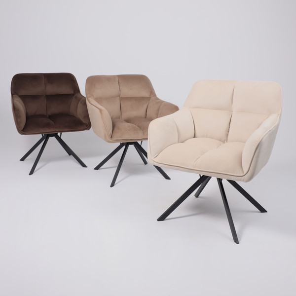 Изображение товара Кресло мягкое AksHome Virginia Поворотное (велюр капучино HCJ-11/черный)