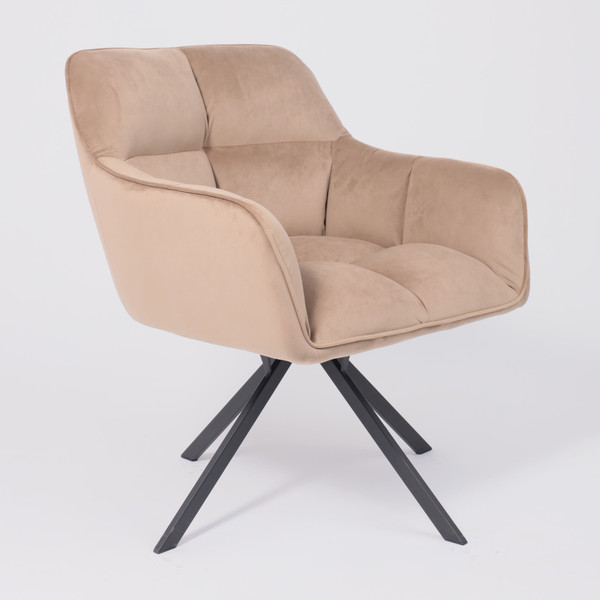 Изображение товара Кресло мягкое AksHome Virginia Поворотное (велюр капучино HCJ-11/черный)