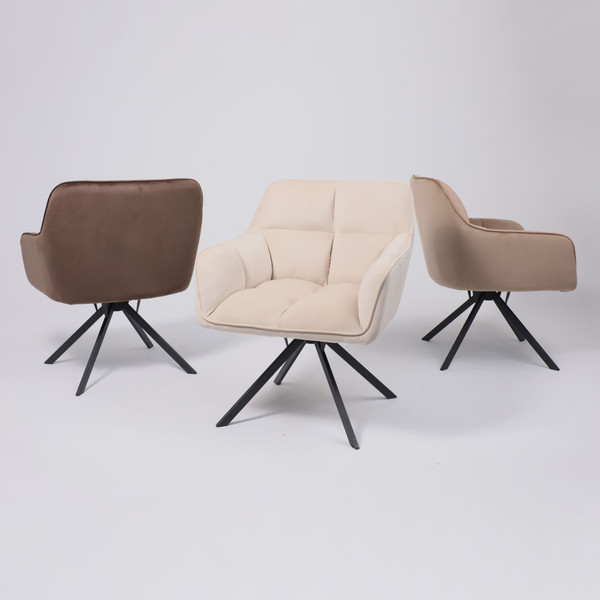 Изображение товара Кресло мягкое AksHome Virginia Поворотное (велюр капучино HCJ-11/черный)