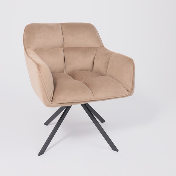 Изображение товара Кресло мягкое AksHome Virginia Поворотное (велюр капучино HCJ-11/черный)