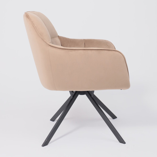 Изображение товара Кресло мягкое AksHome Virginia Поворотное (велюр капучино HCJ-11/черный)