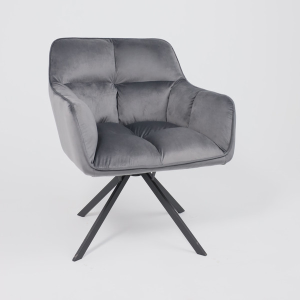 Изображение товара Кресло мягкое AksHome Virginia Поворотное (велюр темно-серый HCJ-40/черный)