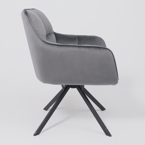 Изображение товара Кресло мягкое AksHome Virginia Поворотное (велюр темно-серый HCJ-40/черный)