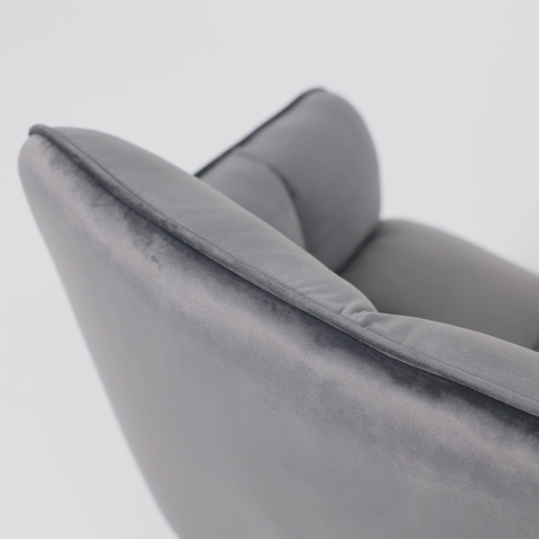 Изображение товара Кресло мягкое AksHome Virginia Поворотное (велюр темно-серый HCJ-40/черный)