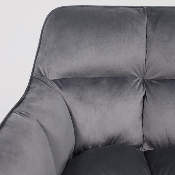 Изображение товара Кресло мягкое AksHome Virginia Поворотное (велюр темно-серый HCJ-40/черный)