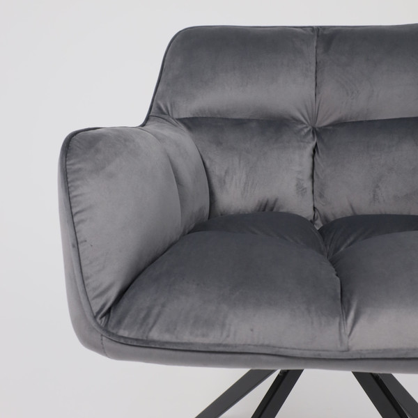 Изображение товара Кресло мягкое AksHome Virginia Поворотное (велюр темно-серый HCJ-40/черный)
