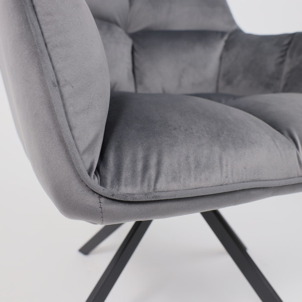 Изображение товара Кресло мягкое AksHome Virginia Поворотное (велюр темно-серый HCJ-40/черный)