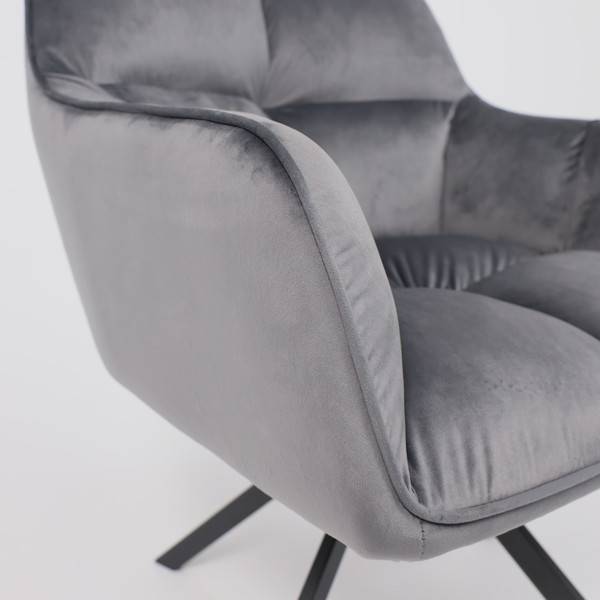 Изображение товара Кресло мягкое AksHome Virginia Поворотное (велюр темно-серый HCJ-40/черный)