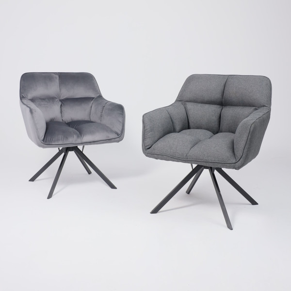 Изображение товара Кресло мягкое AksHome Virginia Поворотное (велюр темно-серый HCJ-40/черный)