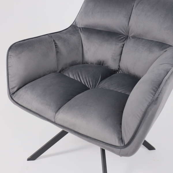 Изображение товара Кресло мягкое AksHome Virginia Поворотное (велюр темно-серый HCJ-40/черный)