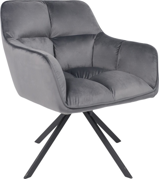 Изображение товара Кресло мягкое AksHome Virginia Поворотное (велюр темно-серый HCJ-40/черный)