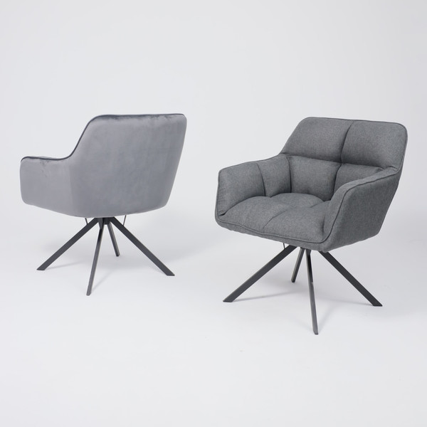 Изображение товара Кресло мягкое AksHome Virginia Поворотное (велюр темно-серый HCJ-40/черный)