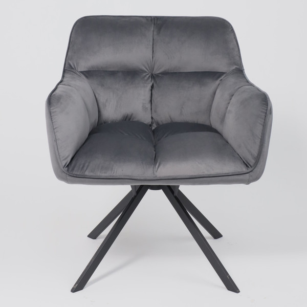 Изображение товара Кресло мягкое AksHome Virginia Поворотное (велюр темно-серый HCJ-40/черный)