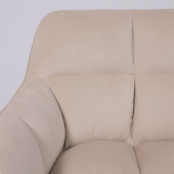 Изображение товара Кресло мягкое AksHome Virginia Поворотное (велюр кремовый HCJ-3/черный)