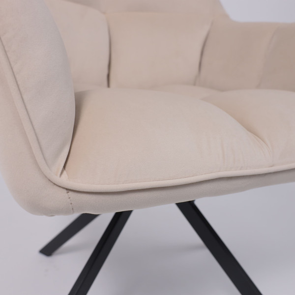 Изображение товара Кресло мягкое AksHome Virginia Поворотное (велюр кремовый HCJ-3/черный)