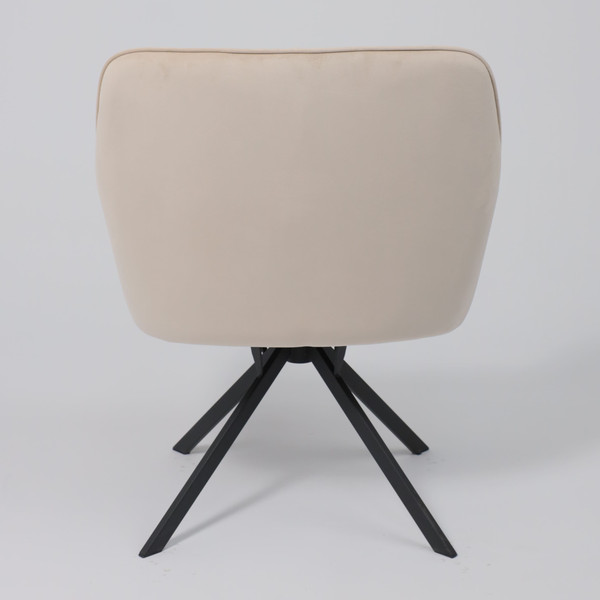 Изображение товара Кресло мягкое AksHome Virginia Поворотное (велюр кремовый HCJ-3/черный)