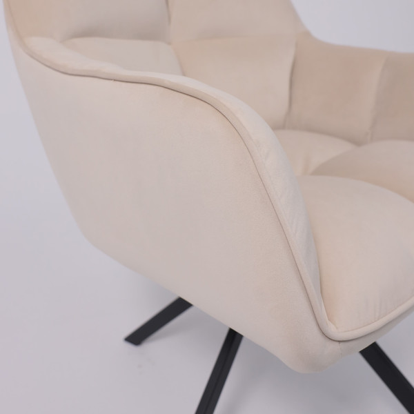 Изображение товара Кресло мягкое AksHome Virginia Поворотное (велюр кремовый HCJ-3/черный)