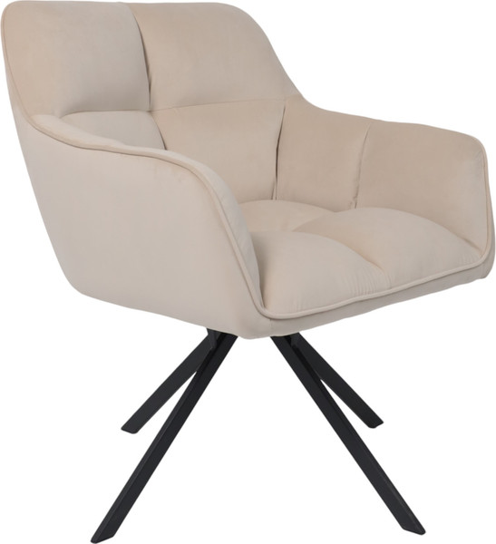 Изображение товара Кресло мягкое AksHome Virginia Поворотное (велюр кремовый HCJ-3/черный)