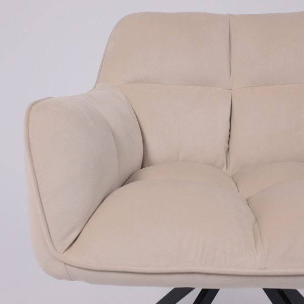 Изображение товара Кресло мягкое AksHome Virginia Поворотное (велюр кремовый HCJ-3/черный)