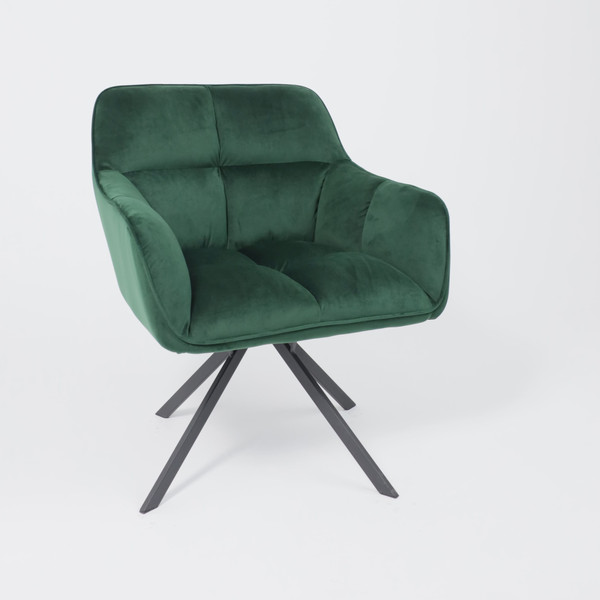 Изображение товара Кресло мягкое AksHome Virginia Поворотное (велюр темно-зеленый HCJ-19/черный)