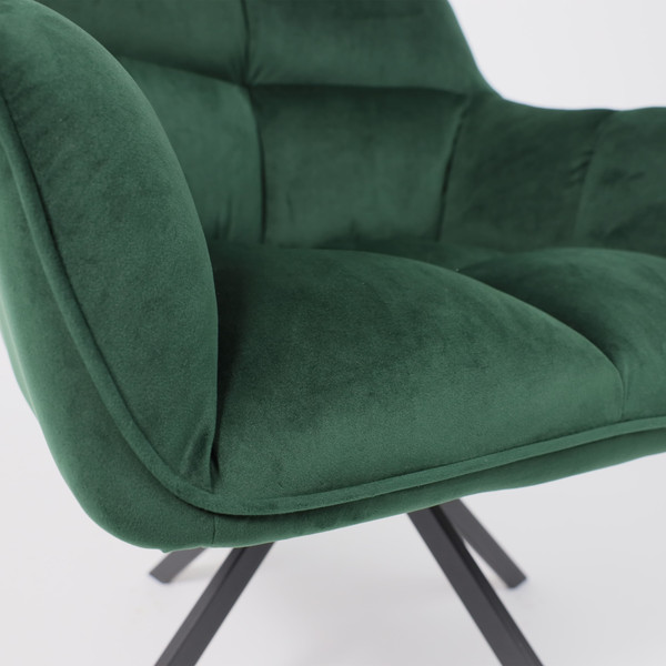 Изображение товара Кресло мягкое AksHome Virginia Поворотное (велюр темно-зеленый HCJ-19/черный)
