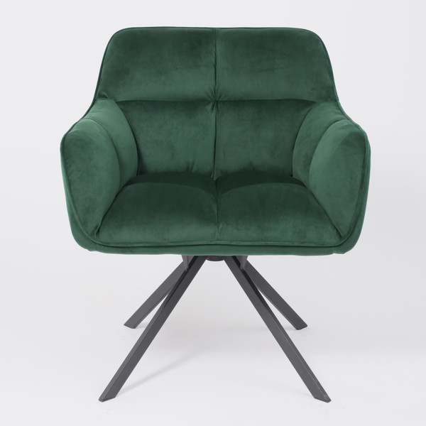 Изображение товара Кресло мягкое AksHome Virginia Поворотное (велюр темно-зеленый HCJ-19/черный)