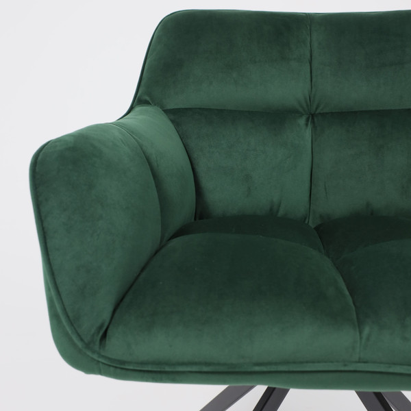 Изображение товара Кресло мягкое AksHome Virginia Поворотное (велюр темно-зеленый HCJ-19/черный)