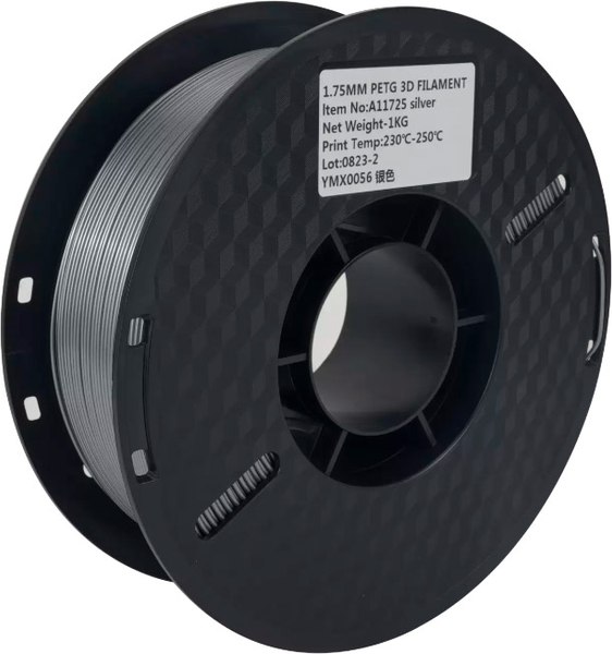 Изображение товара Пластик для 3D-печати Kingroon Petg 1.75мм / HC100 (1кг, серебристый)