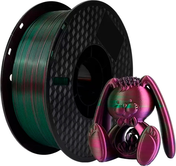 Изображение товара Пластик для 3D-печати Kingroon Dual Silk 1.75мм / NSC013 (1кг, красный/зеленый)