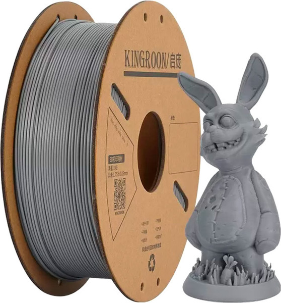 Изображение товара Пластик для 3D-печати Kingroon PLA 1.75мм / NPLA004 (1кг, серый)