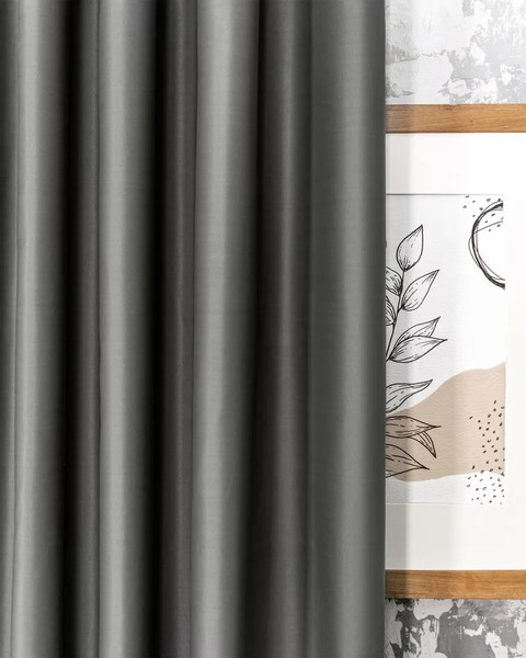 Изображение товара Комплект штор КронасМАрт Блэкаут 150x250 (2шт, антрацит)