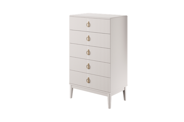 Изображение товара Комод Bravo Мебель Фарго 5ящ (персидский жемчуг/лак Льняной)