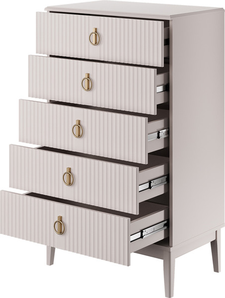 Изображение товара Комод Bravo Мебель Фарго 5ящ (персидский жемчуг/лак Льняной)