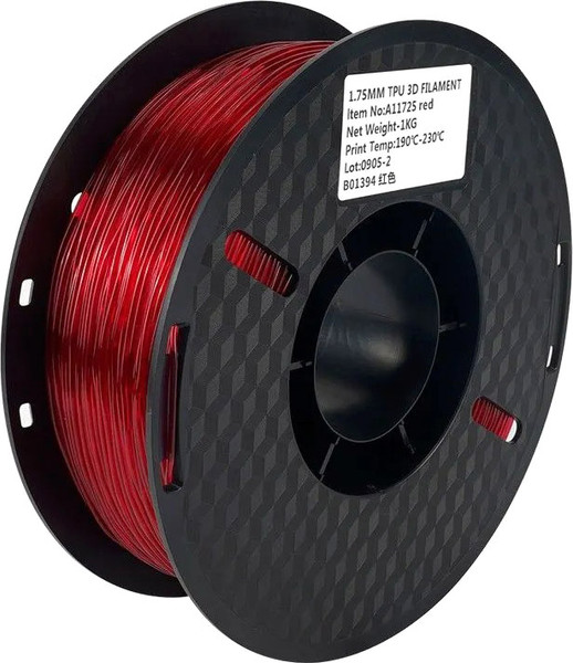 Изображение товара Пластик для 3D-печати Kingroon TPU 1.75мм / B01394 (1кг, красный)