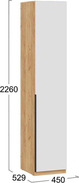 Изображение товара Шкаф-пенал ТриЯ Джоли (дуб крафт золотой/белый матовый)