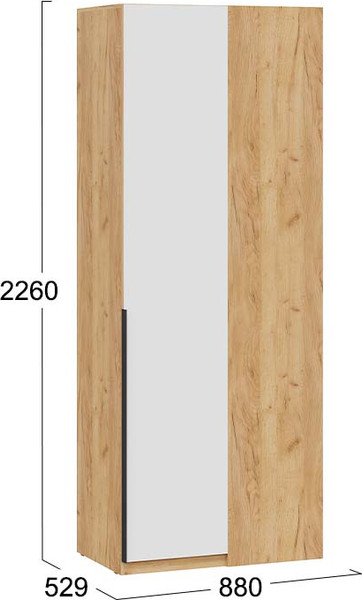 Изображение товара Шкаф ТриЯ Джоли угловой (дуб крафт золотой/белый матовый)