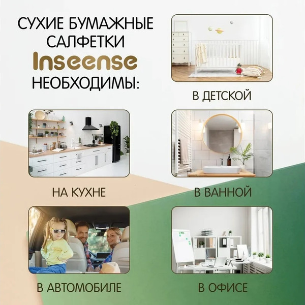 Изображение товара Бумажные салфетки Inseense Ins230sa (230шт, белый)