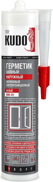 Изображение товара Герметик акриловый Kudo Proff Наружний / SMK-351 (280мл, белый)