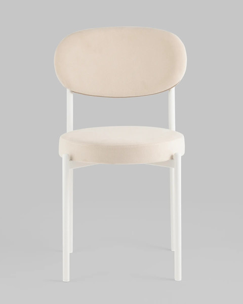 Изображение товара Стул Stool Group Бриф SN / AV 477-C01-9016 (велюр молочный/каркас белый муар)